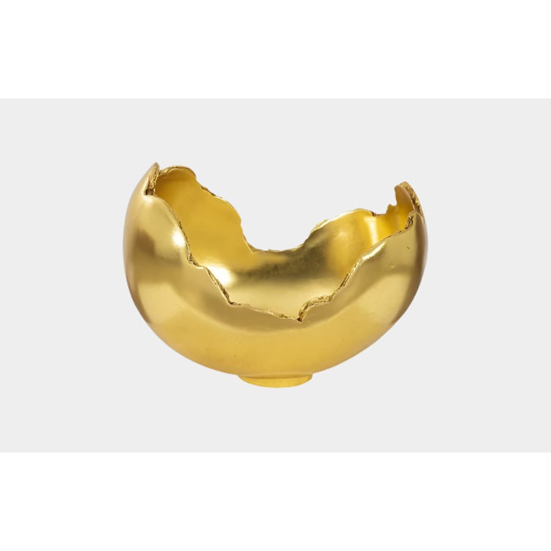 Burled Bowl, Resin, Gold Leaf Finish