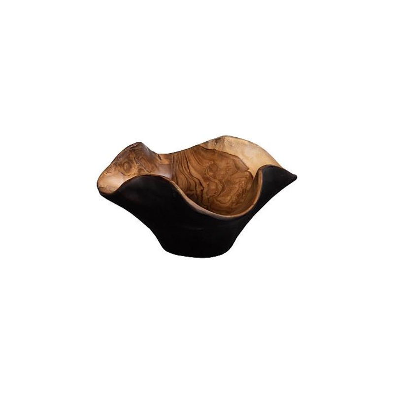Teak Wood Bowl, Natural & Black