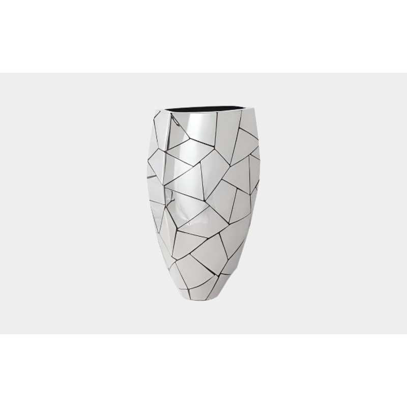 Triangle Crazy Cut Planter, Large, Stainless Steel