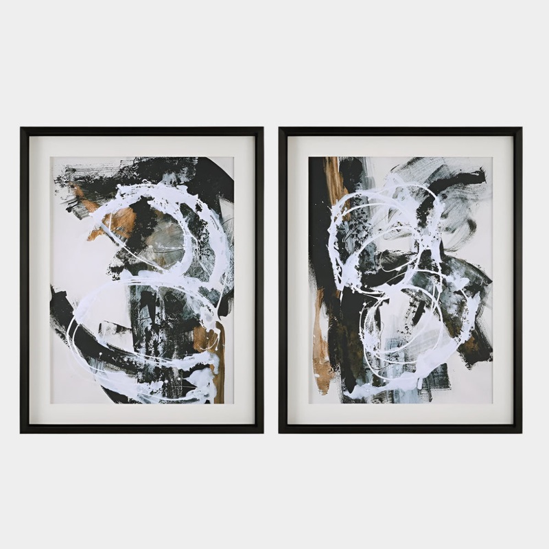 Winterland Framed Prints, S/2