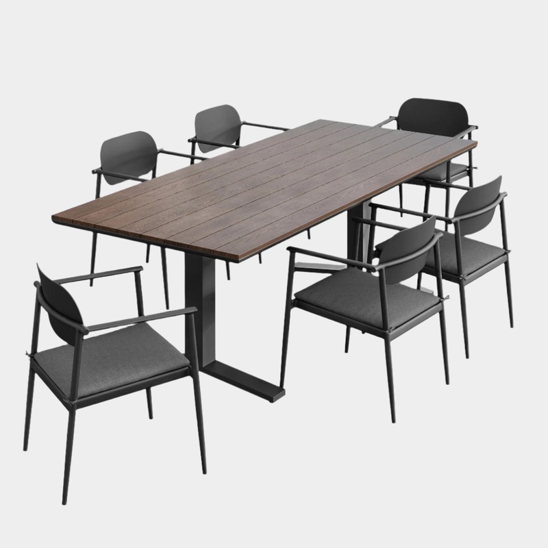 Aeris 7-Piece Outdoor Patio Aluminum Dining Set