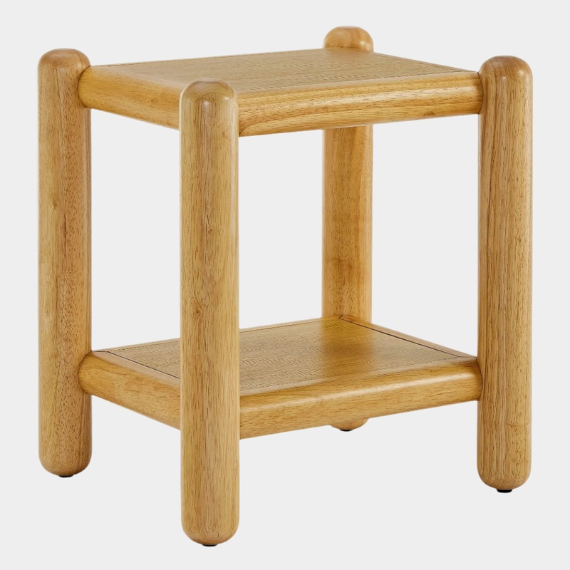 Arcus Rectangular 2-Tier Side Table in Oak