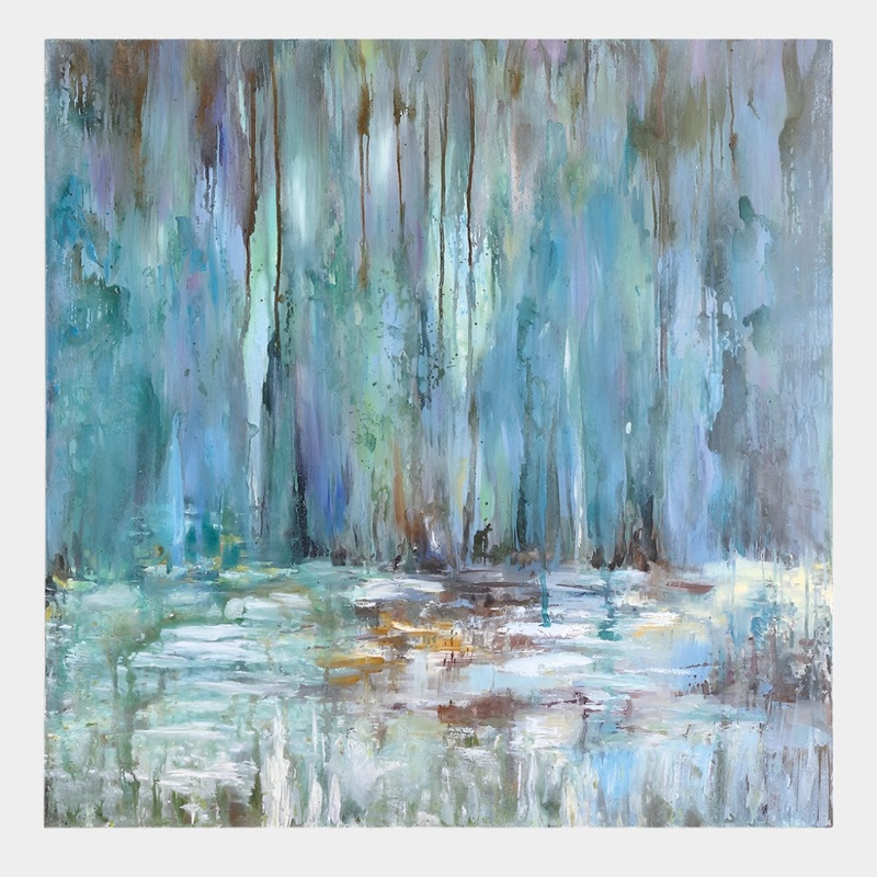 Blue Waterfall Hand Painted Canvas