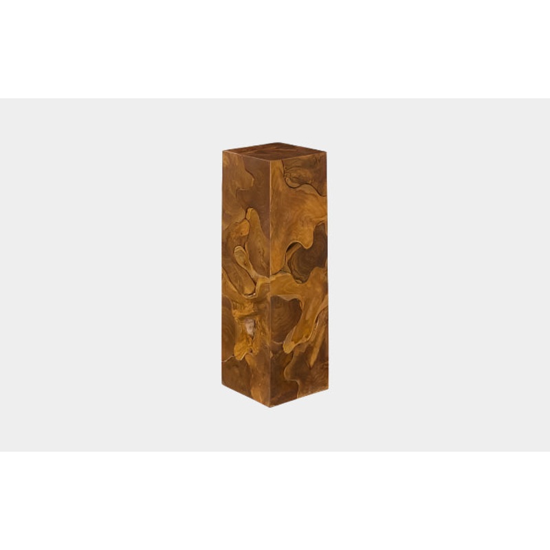 Teak Slice Pedestal, Square, LG