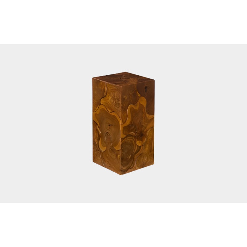 Teak Slice Pedestal, Square, SM