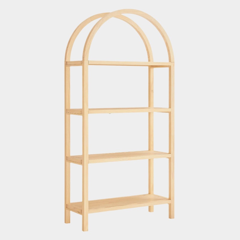 Vexley 72 Inch Large Arched Bookshelf