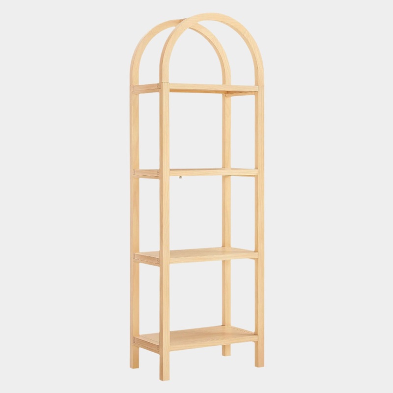 Vexley 72 Inch Tall Narrow Arched Bookshelf