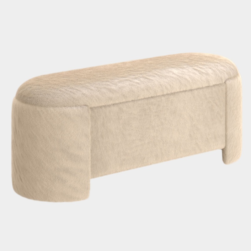 Selene Storage Ottoman in Dark Beige