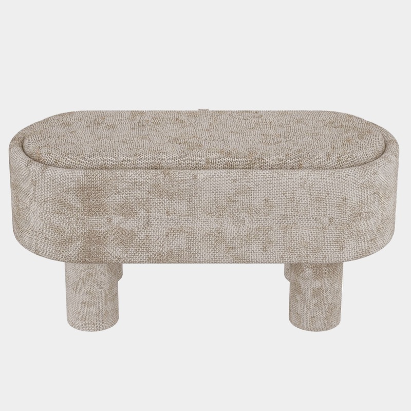 Sezron Storage Ottoman Bench in Beige