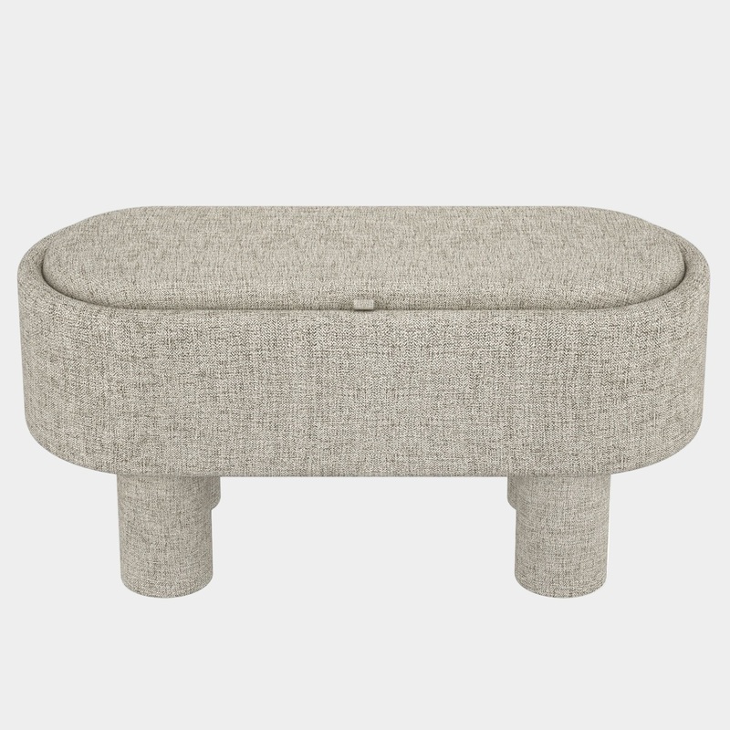 Sezron Storage Ottoman Bench in Warm Grey