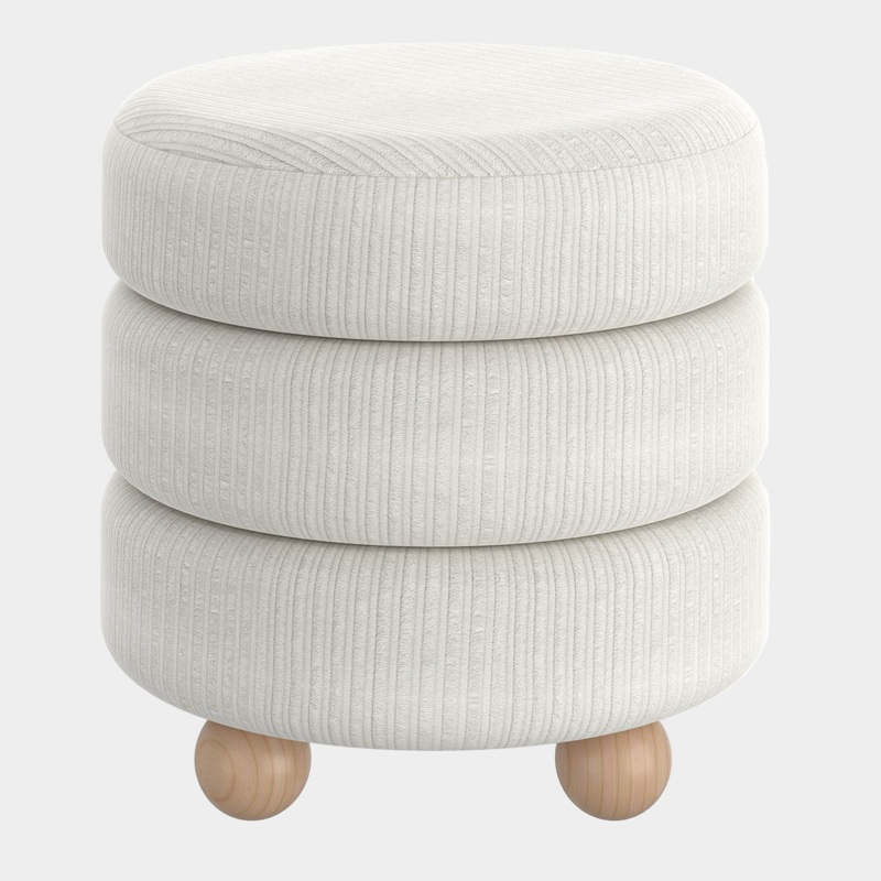 Willo Round Ottoman in Ivory