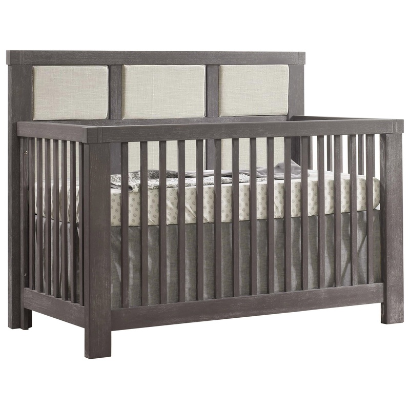 Rustico 5-in-1 Convertible Crib w/Upholstered Headboard Panels