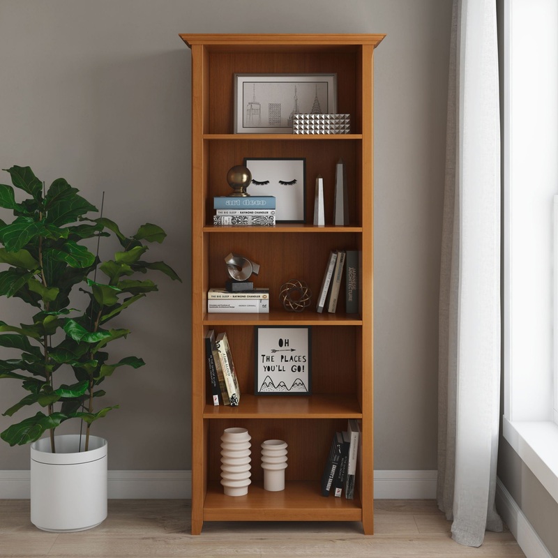 Amherst – 5 Shelf Bookcase – Light Golden Brown