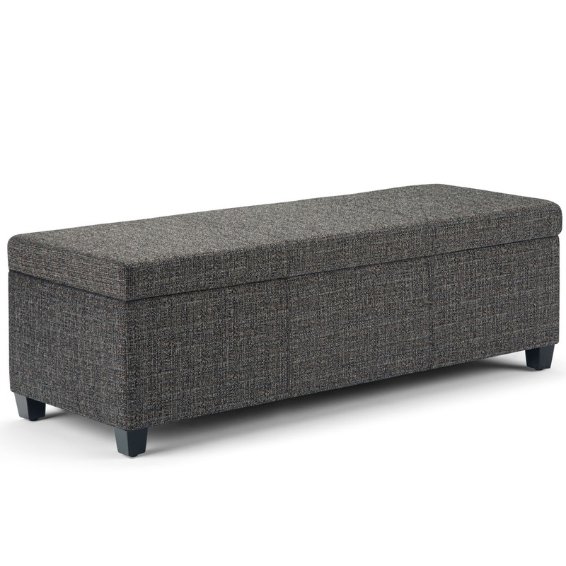 Avalon – Storage Ottoman Bench – Dark Gray