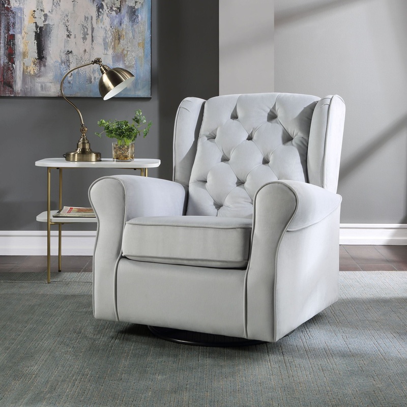 Zeger – Glider Chair With Swivel – Gray