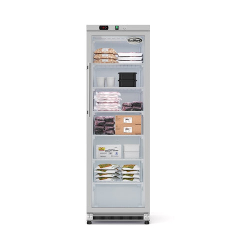 12 Cu. ft. Commercial Freezer with Glass Door in Stainless Steel – Manual Defrost (KM-FMD12SGD)
