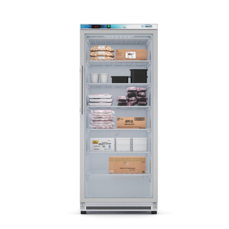 21 Cu. Ft. Commercial Freezer with Glass Door in White – Manual Defrost (KM-FMD20WGD)