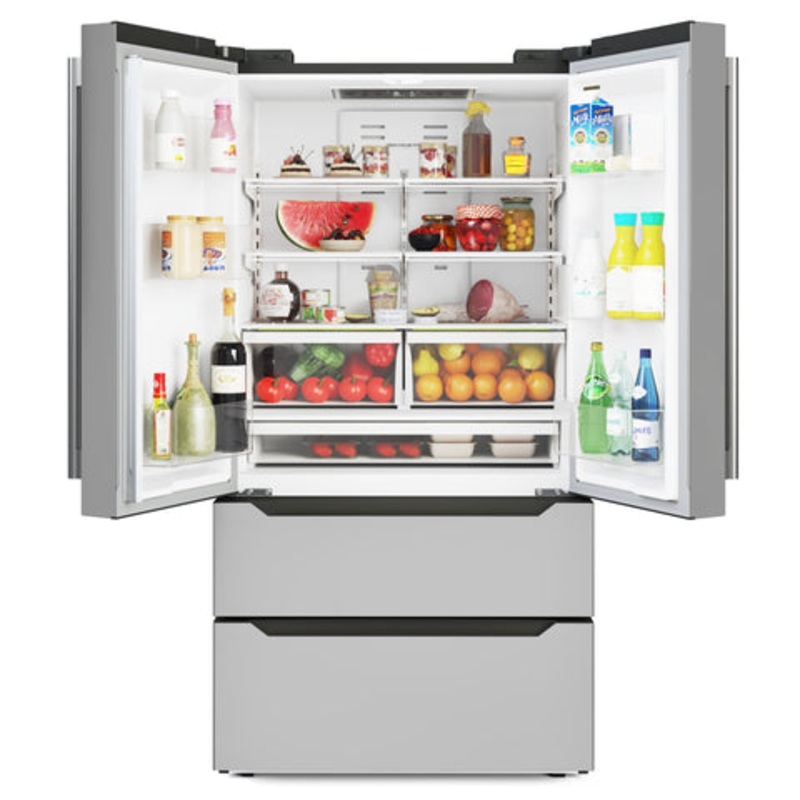 22.5 Cu. ft. French Door Refrigerator, Deep Freezer, 4 Door Stainless-Steel Fridge – RERFDSS-22C.