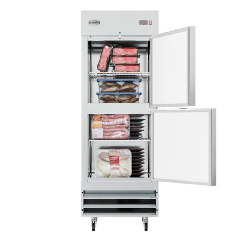29 in. Commercial Stainless Steel Solid Half Door Reach-In Freezer 23 cu. ft. RIF-1D-SSHD
