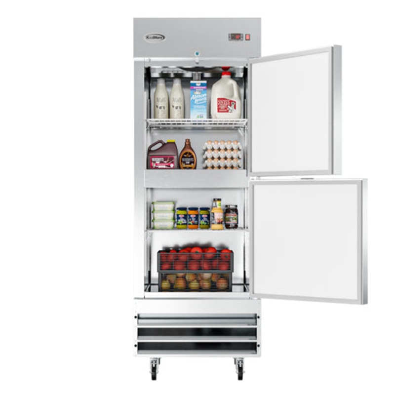 29 in. Commercial Stainless Steel Solid Half Door Reach-In Refrigerator, 23 cu. ft. RIR-1D-SSHD
