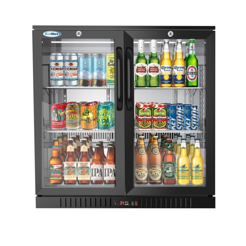 35 in. Two-Door Back Bar Refrigerator – 7.4 Cu Ft. BC-2DSW-BK
