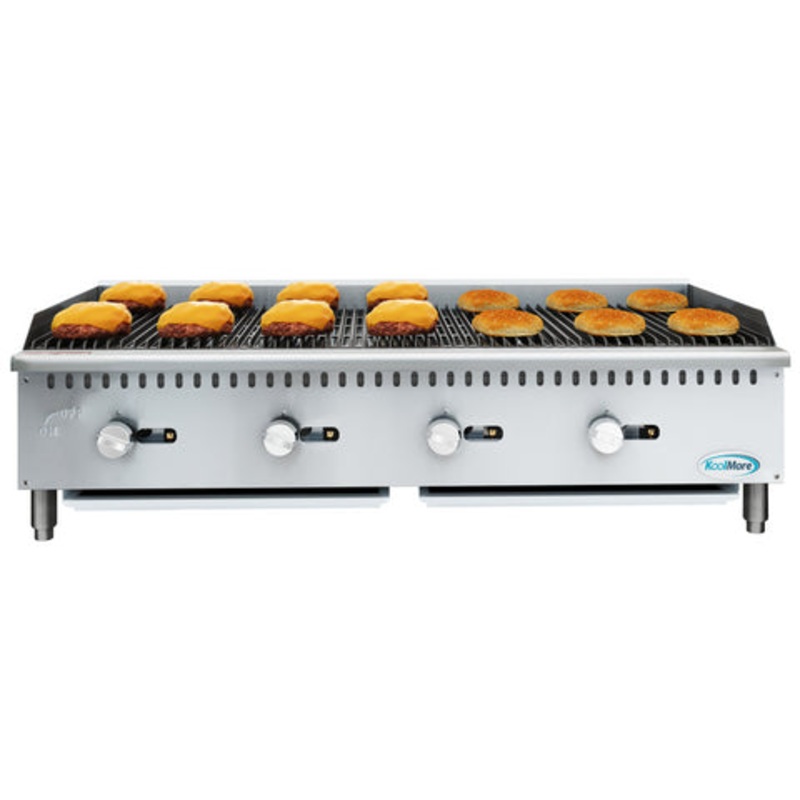 48 in. Commercial 4-Burner Natural Gas Charbroiler with 120,000 BTU in Stainless-Steel KM-GCB4-48M)