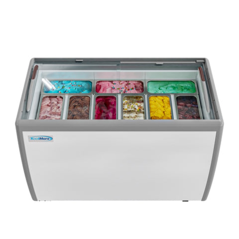 50 in. 9-Pan Gelato Dipping Cabinet Display Freezer with Sliding Glass Door, 13 cu. ft. (KM-GDC-49SD)