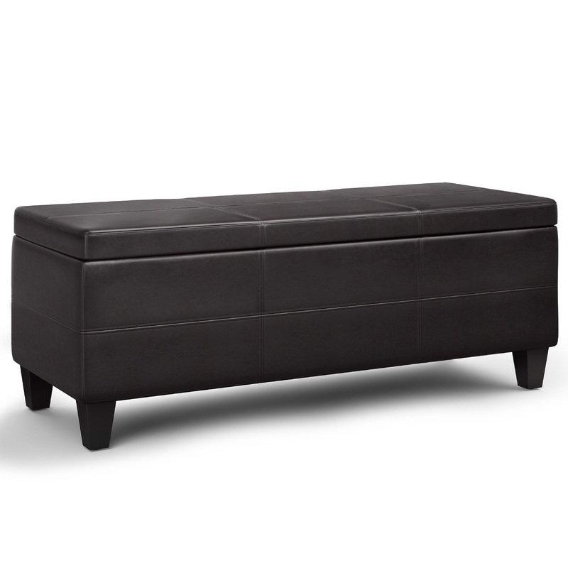 Avalon – Lift Top Rectangular Storage Ottoman – Tanners Brown