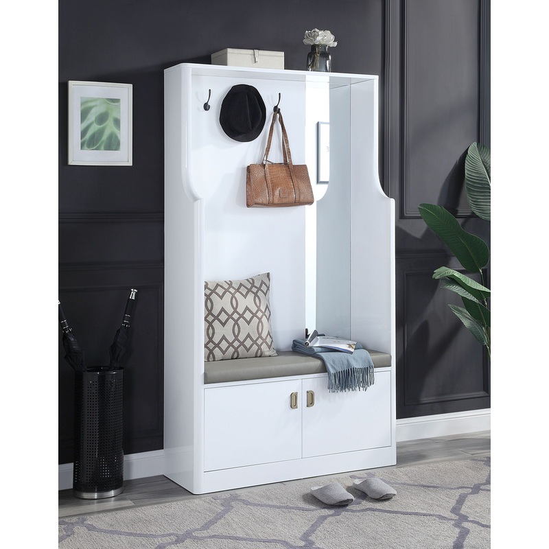 Buck II – High Gloss Hall Tree – White