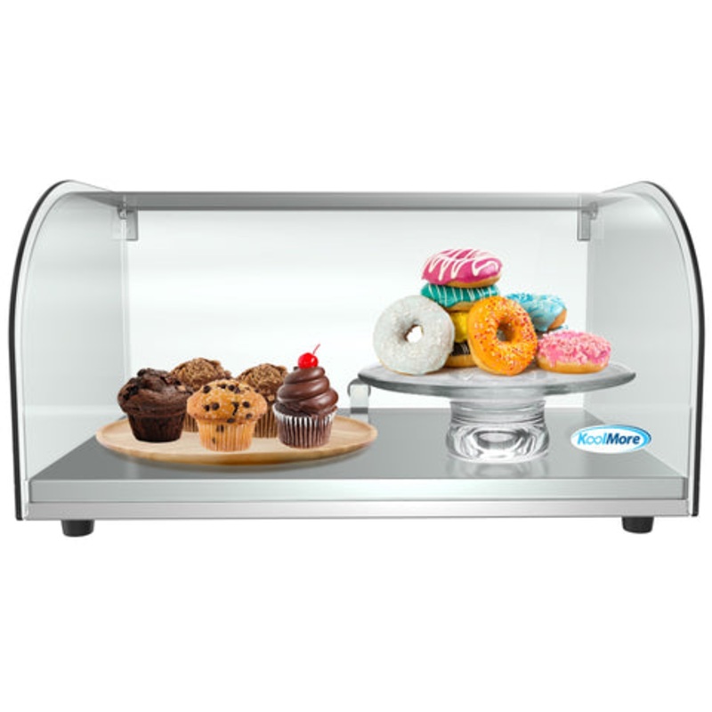 22 in. Countertop Bakery Display Case with Front Curved Glass and Rear Door, 0.9 cu. ft. DC-1C.