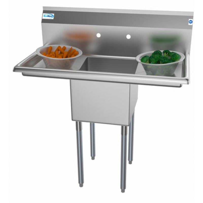 38 in. One Compartment Stainless Steel Commercial Sink with Drainboards, Bowl Size 14″x 16″x 11″ SA141611-12B3.
