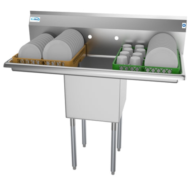 45 in. One Compartment Stainless Steel Commercial Sink with Drainboards, Bowl Size 15″x 15″x 12″ SA151512-15B3.