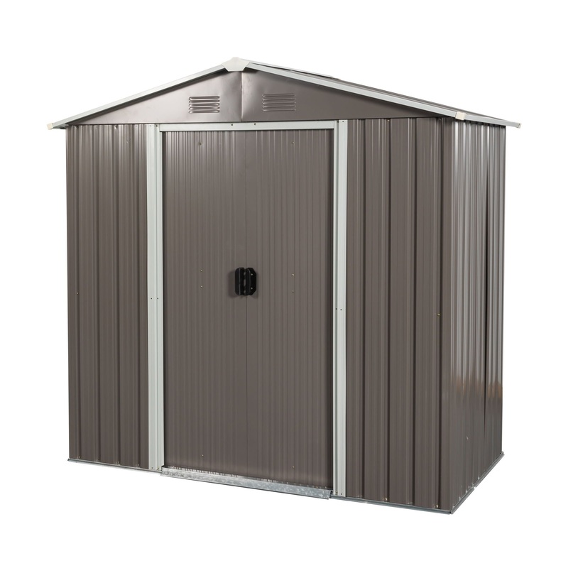 8Ft x 4Ft Outdoor Metal Storage Shed – Gray