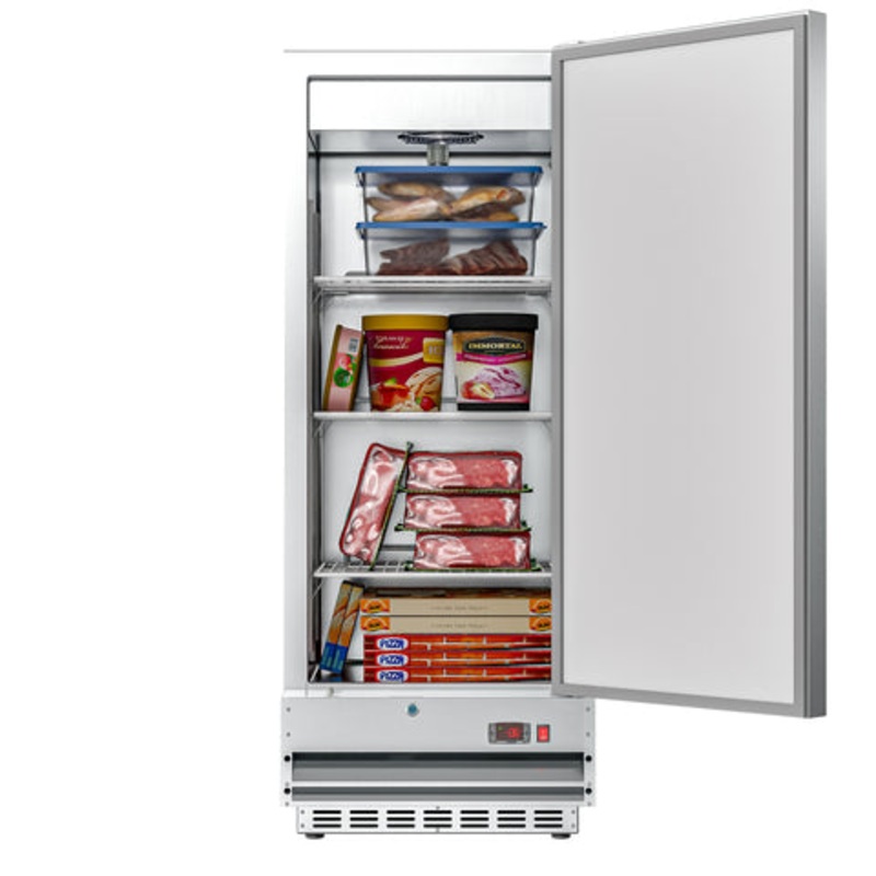 25 in. Commercial Stainless Steel 1-Door Reach-In Freezer, 12 cu. ft. RIF-1D-SS12C