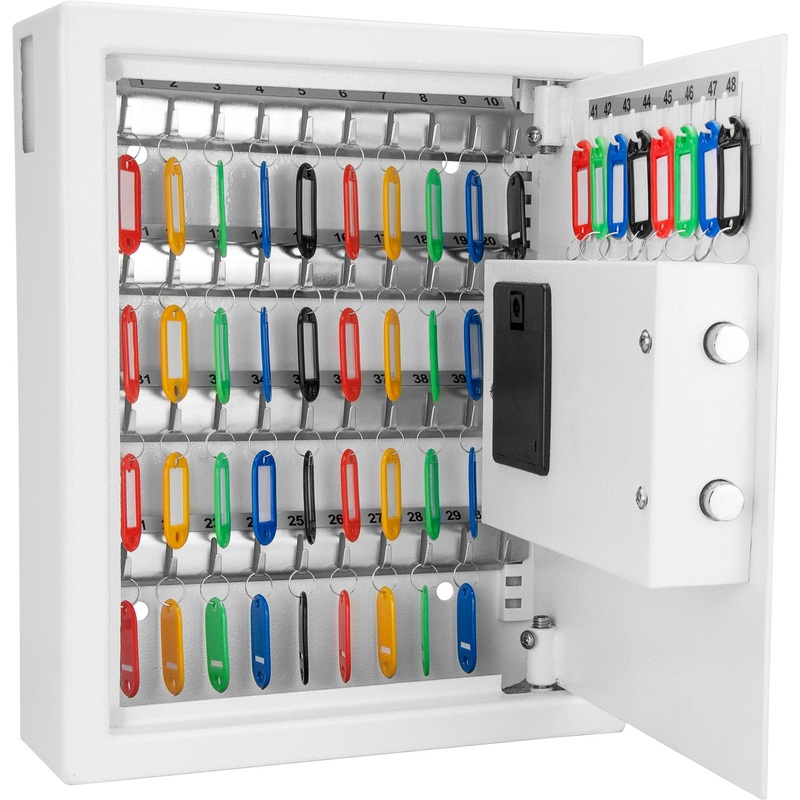 48 Keys, Key Cabinet Digital Keypad Wall Safe – White