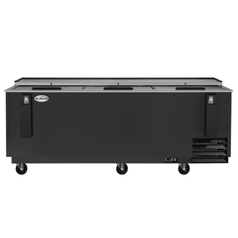 95 in. Commercial Bottle Cooler in Black with Built-In Opener, ETL Listed, 30 cu. ft. (KM-BOC95-BK)