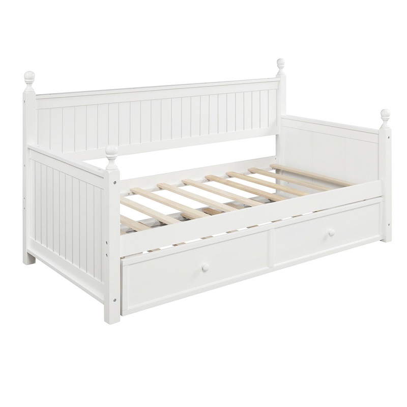 Twin Size Daybed & Twin Size Trundle – White