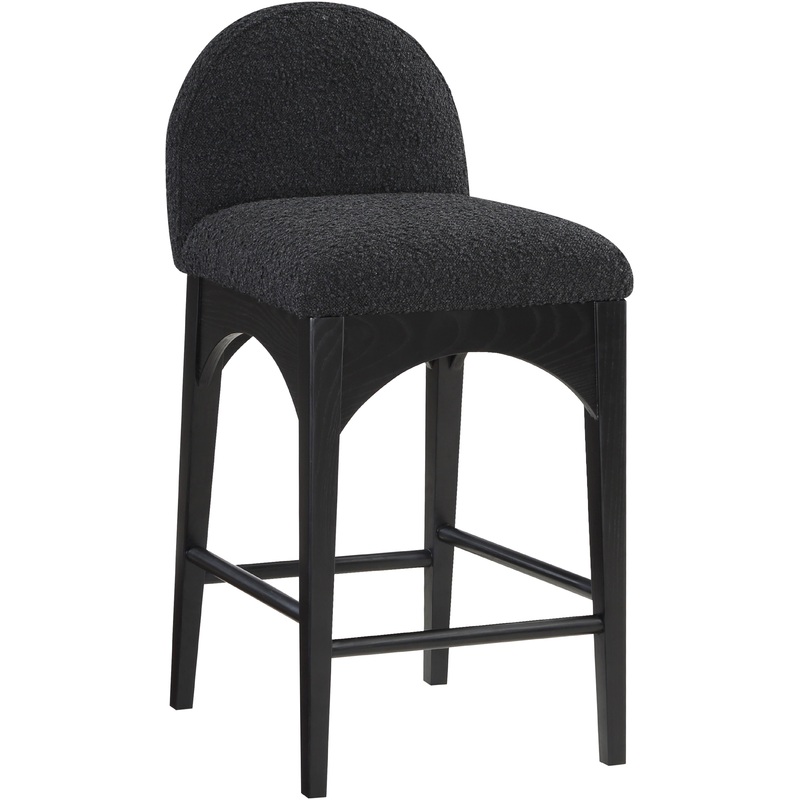 Waldorf – Boucle Stool With Black Legs