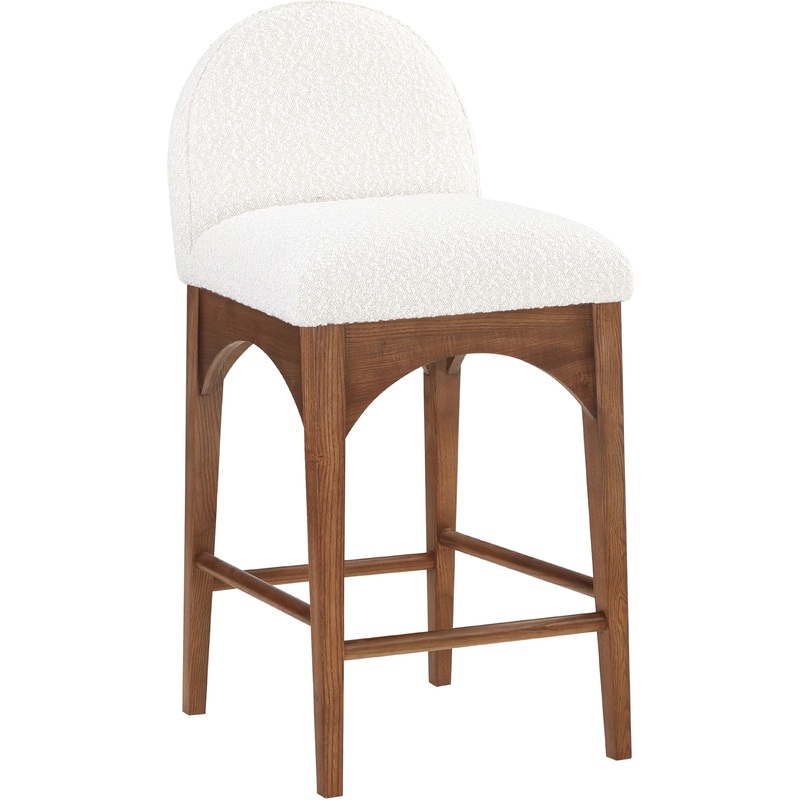 Waldorf – Boucle Stool With Brown Legs