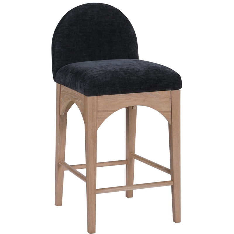 Waldorf – Chenille Stool With Natural Legs