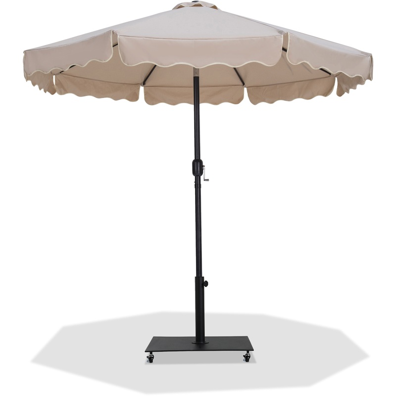 Amalfi – Aluminum Patio Umbrella – Black Base / Black Pole