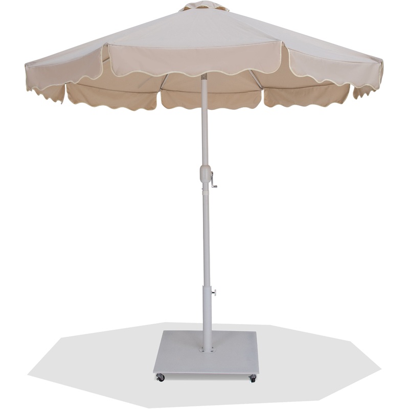 Amalfi – Aluminum Patio Umbrella – White Base / White Pole