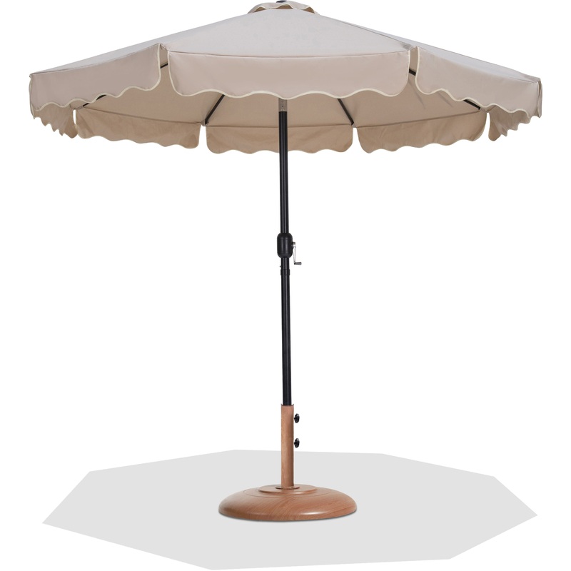 Amalfi – Patio Umbrella – Light Brown Base / Black Pole