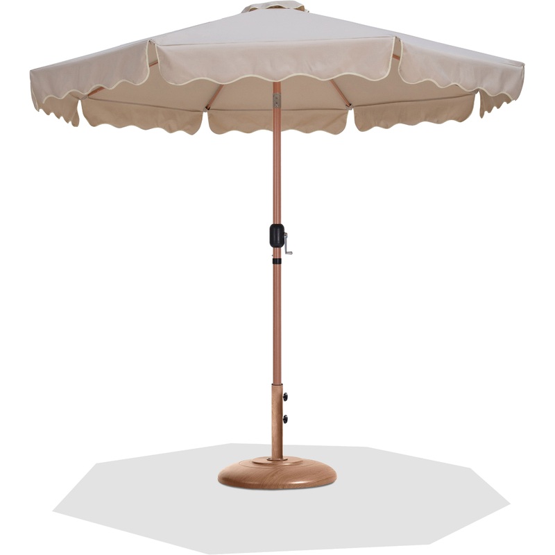 Amalfi – Patio Umbrella – Light Brown Base / Light Brown Pole
