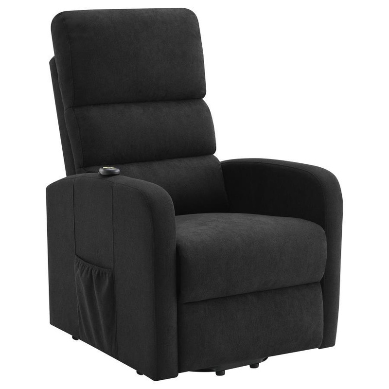 Amsdell – Upholstered Power Lift Recliner With Remote – Black
