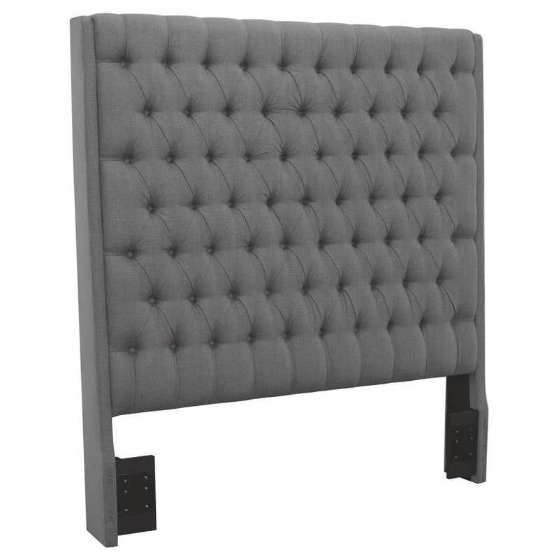 Camille – Upholstered Eastern King Panel Headboard – Gray