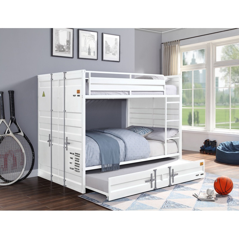 Cargo – Full Bunk Bed With Trundle – White