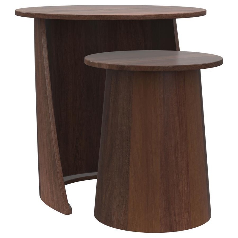 Yency – 2 Piece Round – Mango Wood Nesting Table Set – Dark Brown