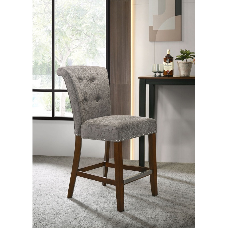 Auggie – 20.5″ Fabric Counter Height Chair With Nailhead Trim