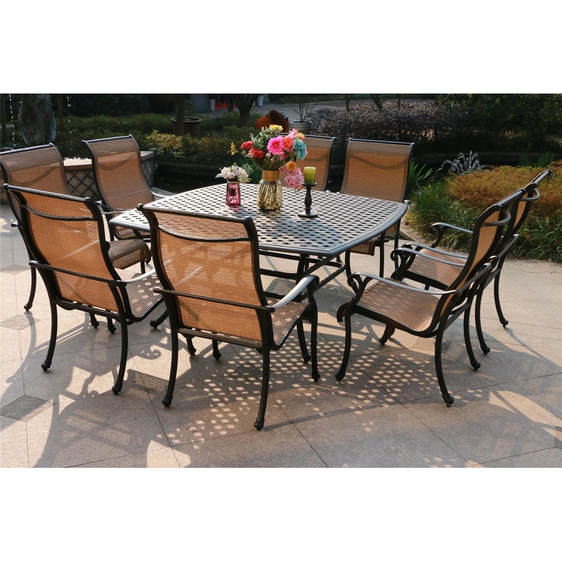 Square 63.98″ Long Aluminum Dining Set